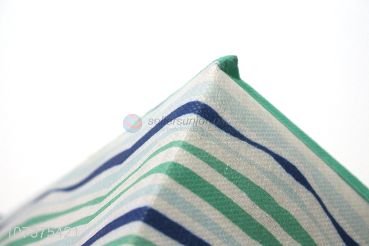 Good quality wavy stripe printed folding nonwoven storage box home organizer