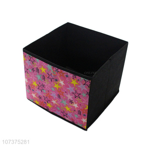 Latest arrival star printed folding nonwoven storage box home storage bins