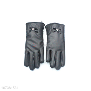 Custom Lining Female Winter Durable Washed Leather Gloves For Women