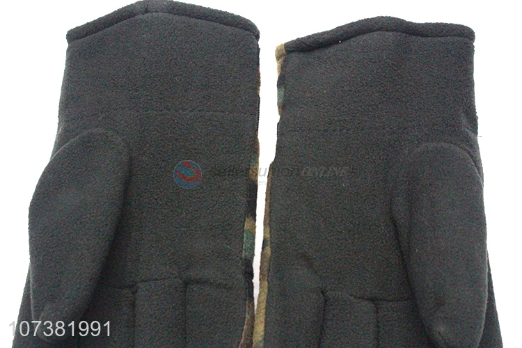 Hot Sale Camouflage Color Men Winter Polar Fleece Gloves