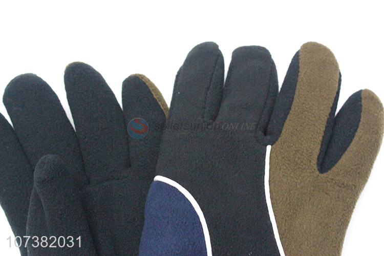 Fashion Warm Winter Monolayer Polar Fleece Gloves For Adults