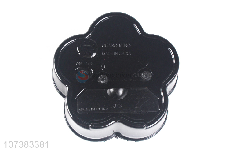 Reasonable Price Flower Shape Black Household Plastic Alarm Clock