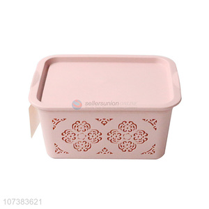 Fashion Style Plastic Storage Basket With Cover