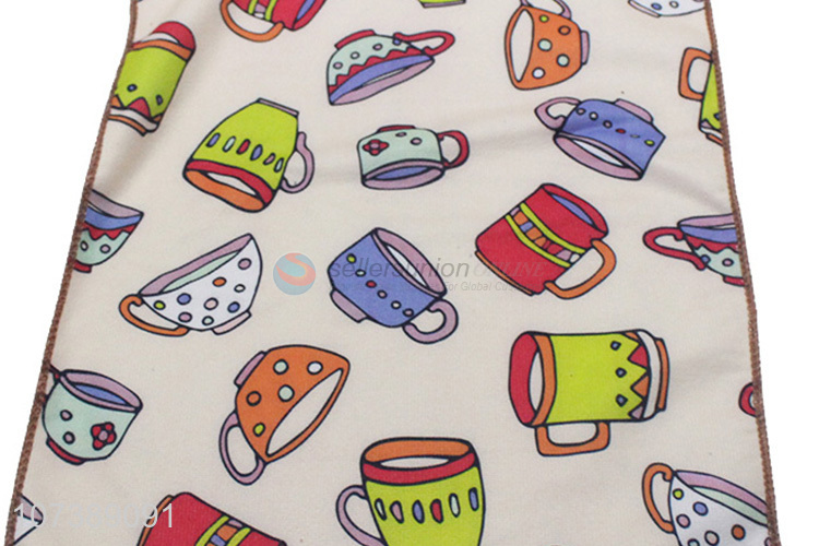 Cartoon Cup Pattern Colorful Tea Towel Soft Cleaning Cloth