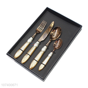 High quality high-end metal acrylic flatware set for western restaurant