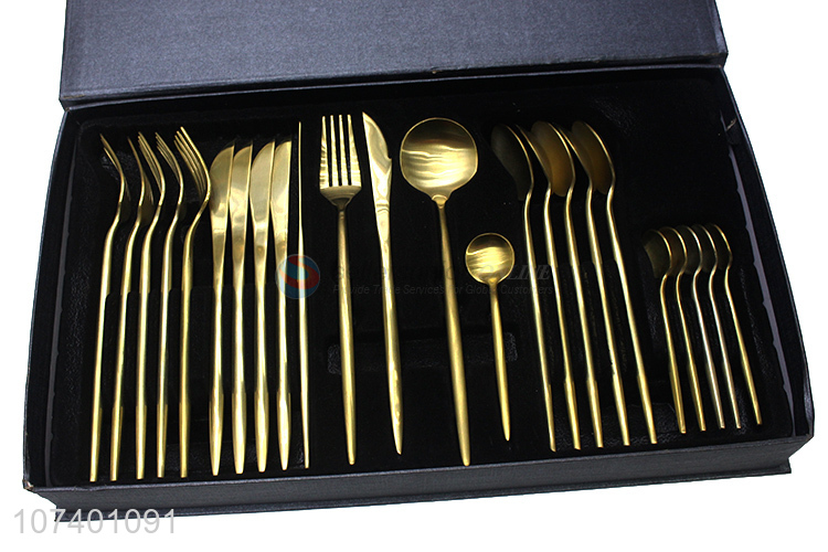 Reasonable price high-end metal flatware set for western restaurant