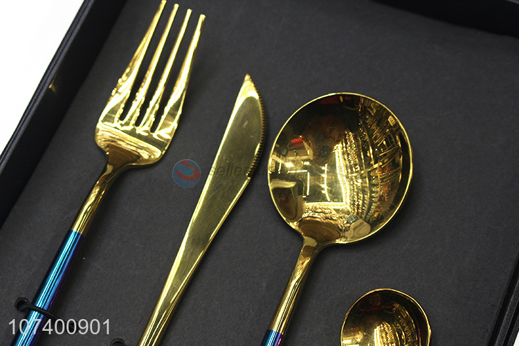 Competitive price colorful stainless steel flatware set for wedding party decoration