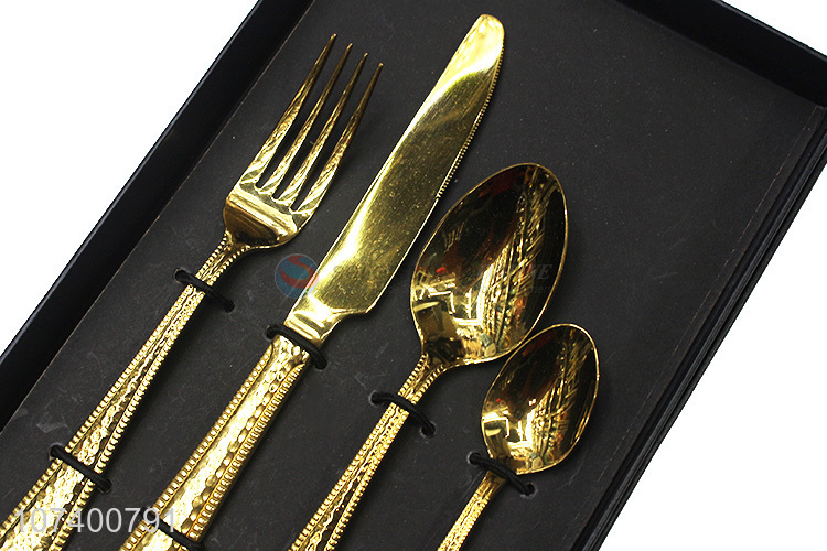 Wholesale exquisite high-end metal flatware set for western restaurant