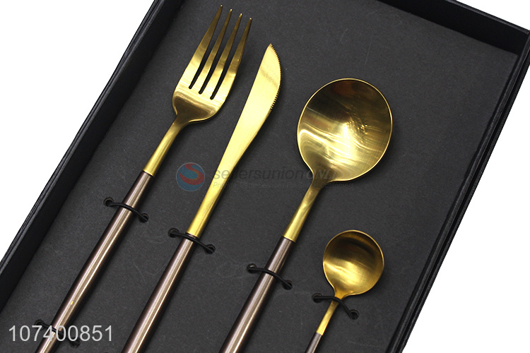 Premium products high-end metal flatware set for western restaurant