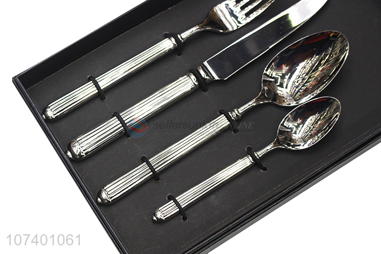 Fashion upscale luxury stainless steel cutlery metal tableware set