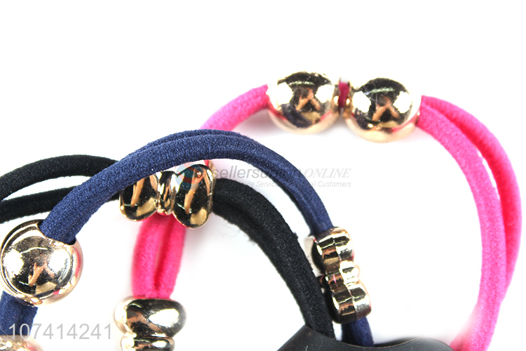 High quality beaded hair ring elastic hair rope