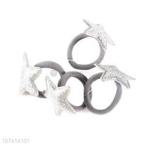 Wholesale cheap silver star hair rope elastic hair band