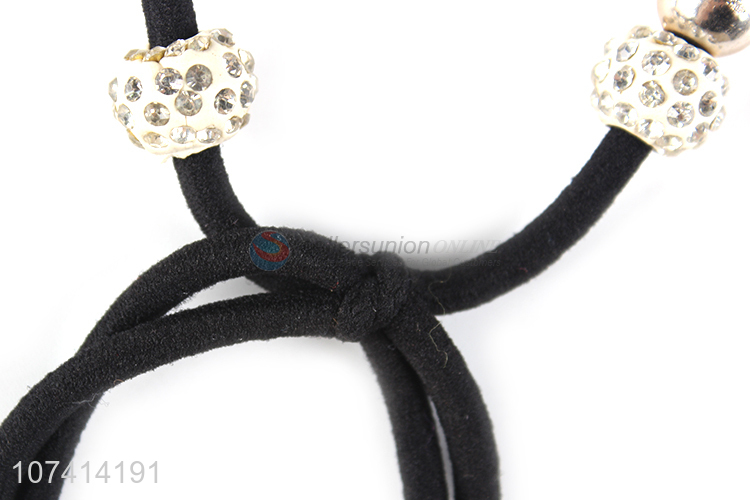 Factory price rhinestone ball hair ring elastic hair rope