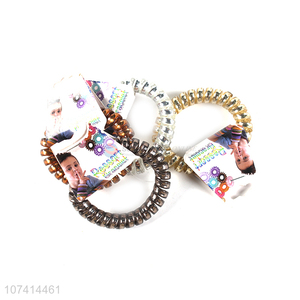 Low price metallic color elastic telephone wire bracelet for kids