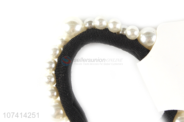 Latest style chic hair rope elastic hair band with pearls