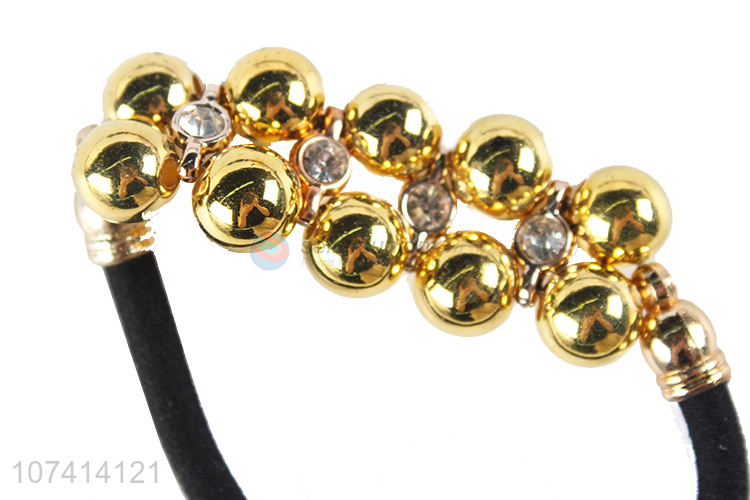 Most popular elastic hair ties hair ring with gold beads