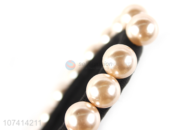 Suitable price popular hair band elastic hair tie with pearls