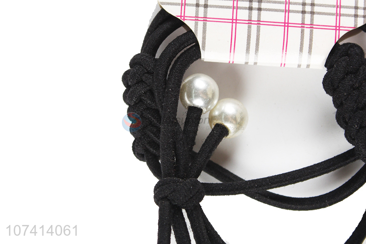 Hot selling fashion hair band elastic hair tie with pearls