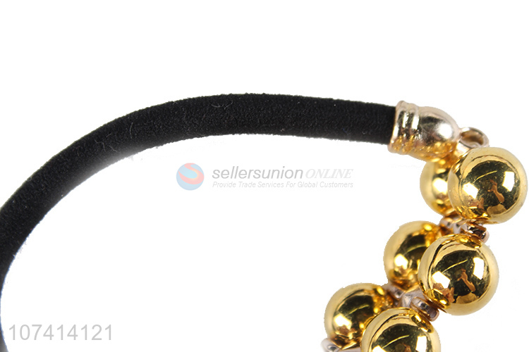 Most popular elastic hair ties hair ring with gold beads