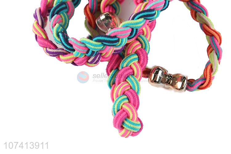 Reasonable price colorful braided hair ties elastic hair ring