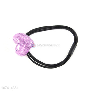 Wholesale cheap elastic hair band hair ties with heart charm