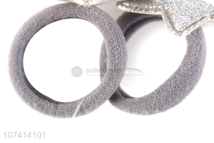 Wholesale cheap silver star hair rope elastic hair band