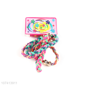 Reasonable price colorful braided hair ties elastic hair ring