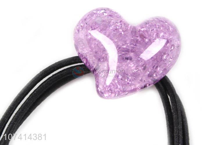 Wholesale cheap elastic hair band hair ties with heart charm