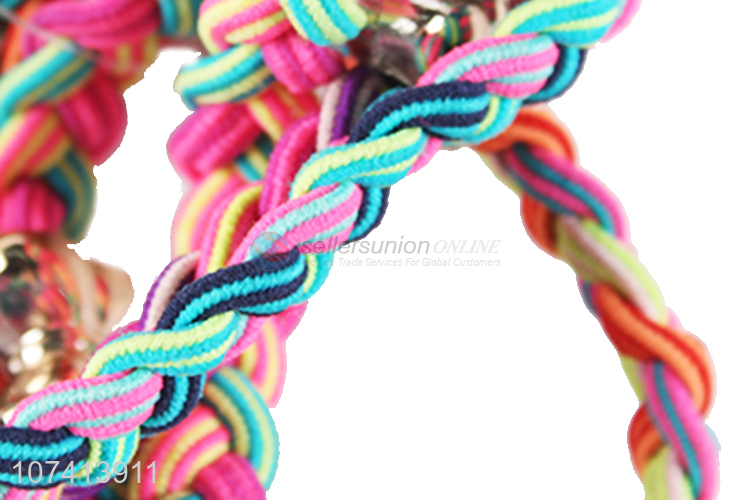 Reasonable price colorful braided hair ties elastic hair ring