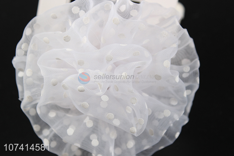 Wholesale cheap fancy 3d flower hair ring gauze hair accessories