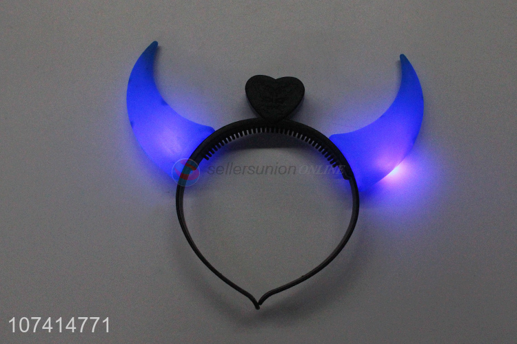 Best Sale Devil Horns Led Flashing Light Colorful Headband Party Decor