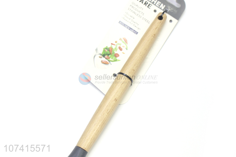 High Quality Wooden Handle Silicone Long Meal Spoon