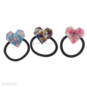 Latest style cellulose acetate sheet hair rings heart hair ties