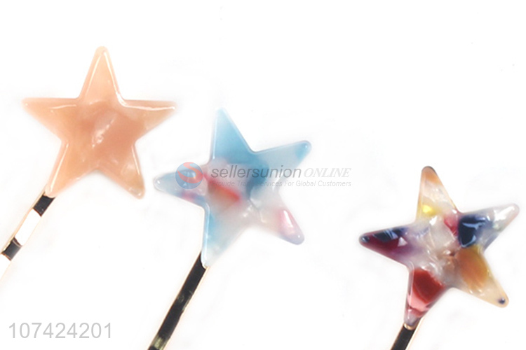 Most popular cellulose acetate sheet hairpin star bobby pin