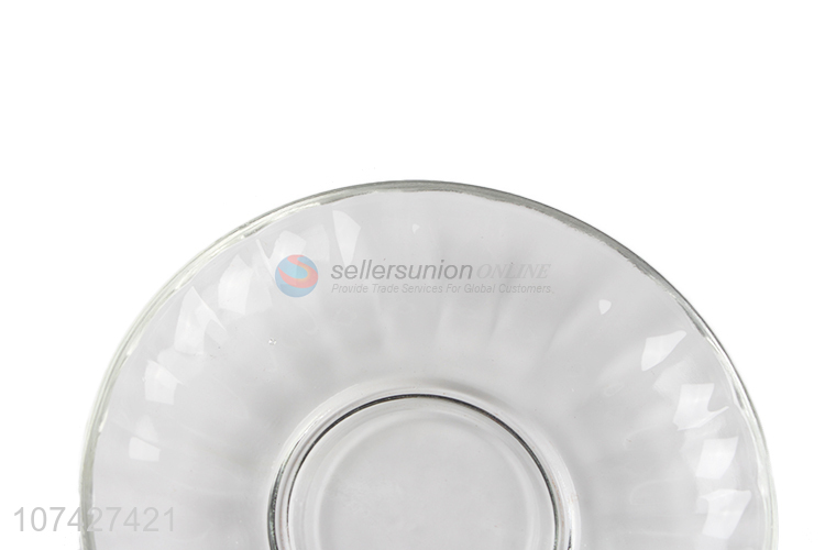 Fashion Style Transparent Glass Coffee Cup & Saucer