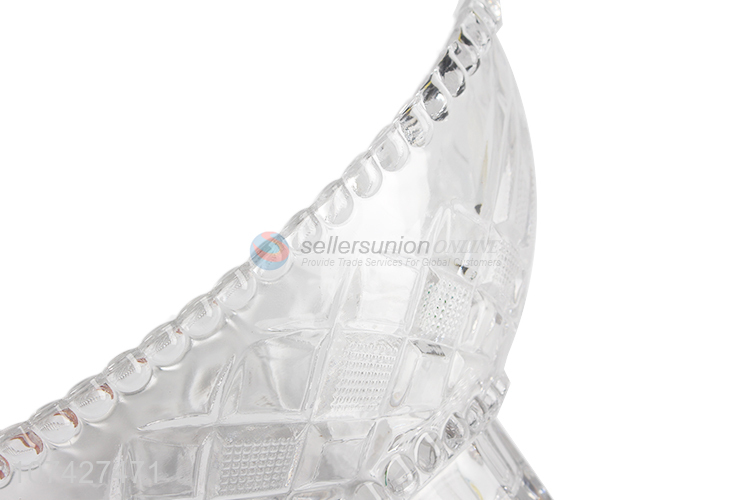 Hot Sale Ingot Shape Clear Glass Salad Bowl Fruit Holder