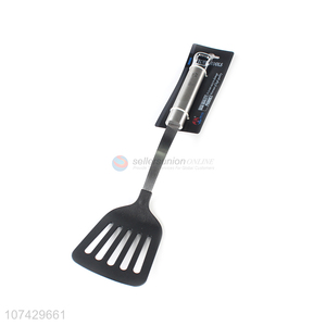 Hot sale kitchen utensils stainless steel handle nylon slotted turner