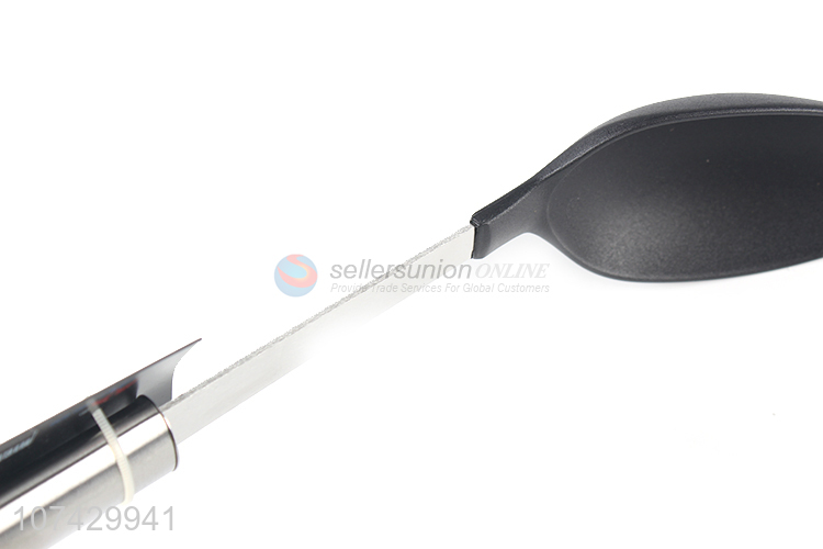 Reasonable price nylon tableware stainless steel meal spoon with long handle