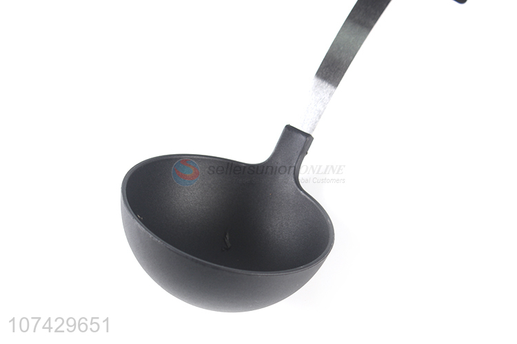 Low price food grade nylon soup ladle with stainless steel handle