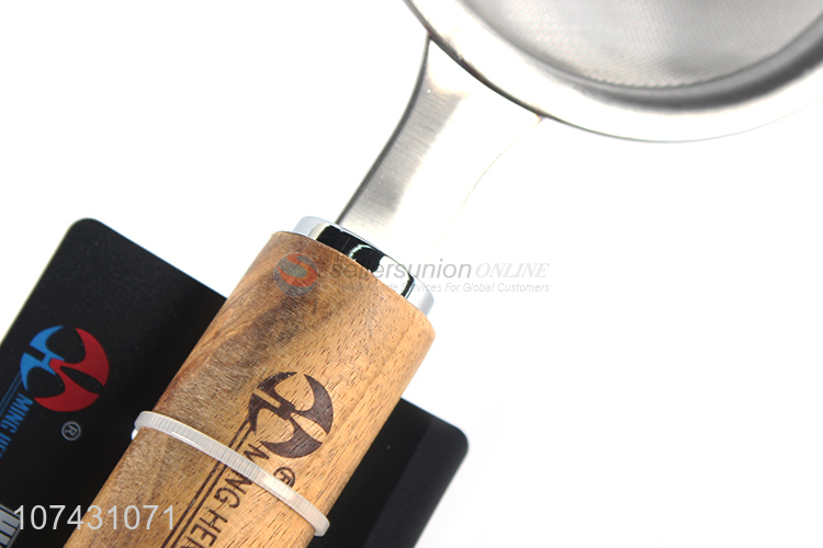 High Quality Stainless Steel Mesh Tea Strainer With Bamboo Handle