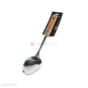 Direct Price Bamboo Handle Stainless Steel Long Meal Spoon