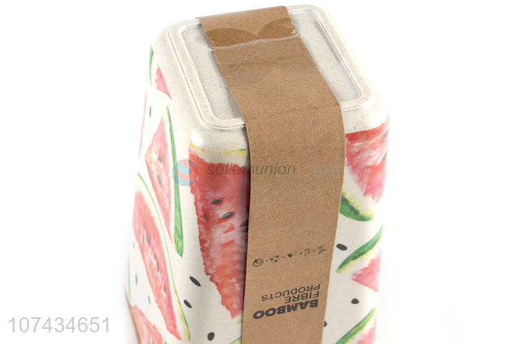 Fashion Watermelon Pattern Bamboo Fiber Sealed Jar