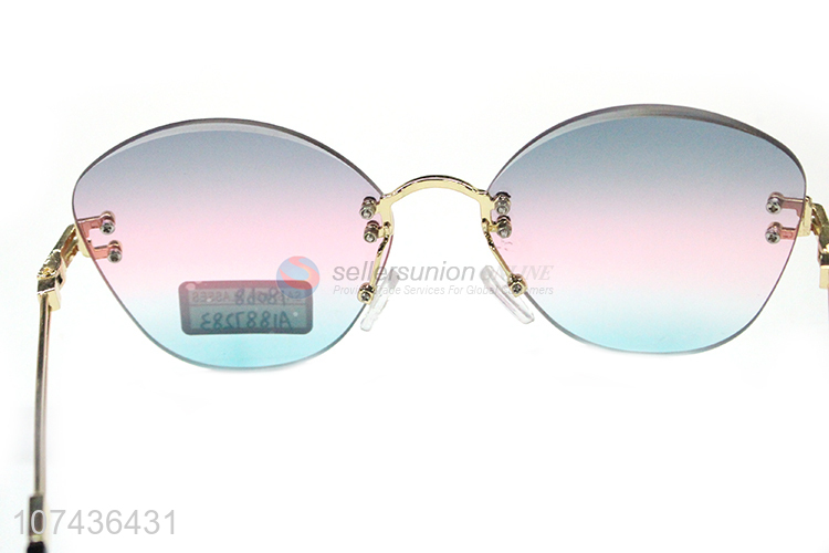 China supplier personalized women frameless sunglasses gradient sunglasses