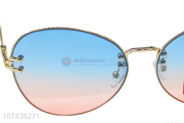 Top products metal frame uv 400 sunglasses gradient ladies sunglasses