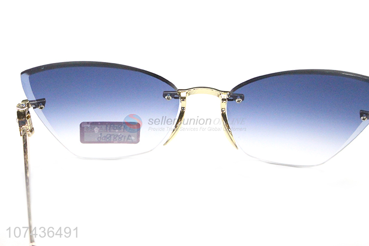 Excellent quality women gradient frameless sunglasses uv 400 sunglasses