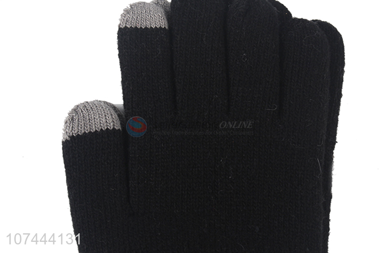 Wholesale Black Five Finger Glove Winter Touch-Screen Gloves