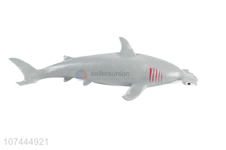 New arrival realistic animal model toy tpr hammerhead shark toy