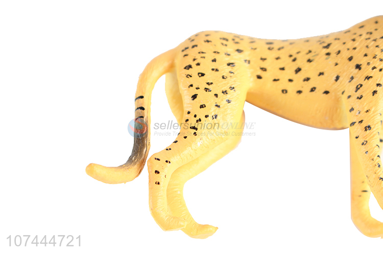 Excellent quality solid kids pvc animal toy plastic leopard toy