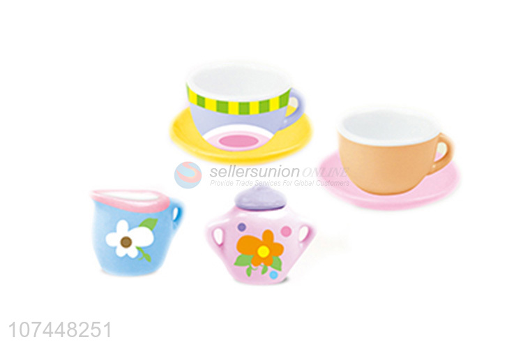 Low price diy toy painted ceramic tea set toy for kids