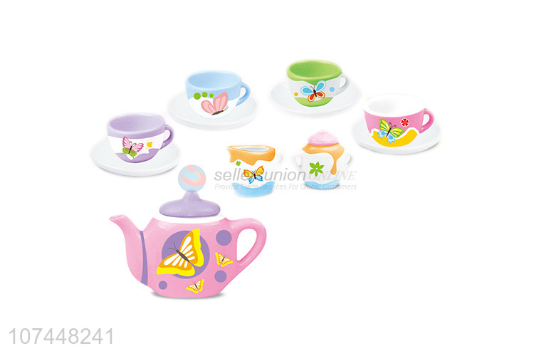 Latest style kids diy drawing porcelain tea set toy